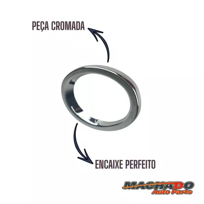 Par Aplique Farol Milha Auxiliar Gol Voyage Saveiro G5 2008 a 2013 Cromado