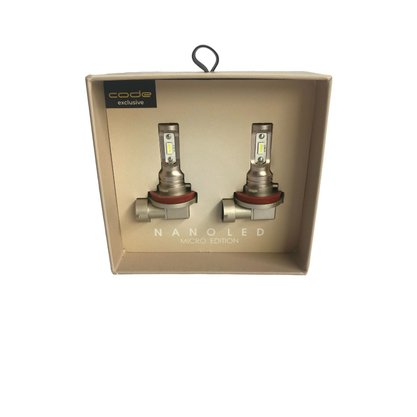 Par Lâmpada Nano Led Micro Edition H8 H9 H11 H16-2 8000K 12V Efeito Xênon CODE