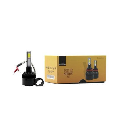Par Lâmpada Super Led H1 6000K 12V 37W Efeito Xênon - CODE