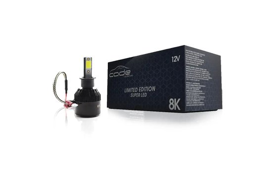 Par Lâmpada Super Led H3 8000K 12V 37W Efeito Xênon CODE