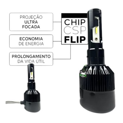 Par Lâmpada Super Led H4 6000K 12V 37W CODE