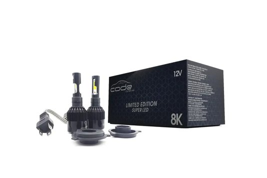 Par Lâmpada Super Led H4 8000K 12V 37W Efeito Xênon CODE