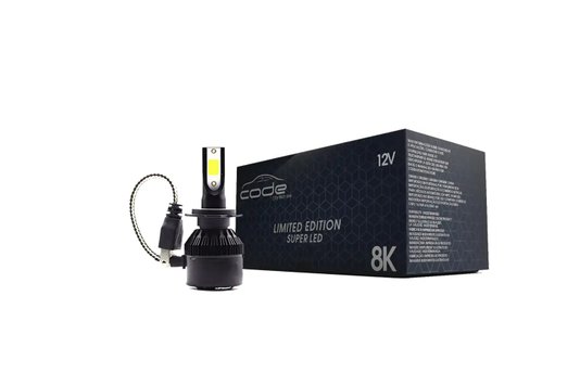Par Lâmpada Super Led H7 8000K 12V 37W Efeito Xênon CODE