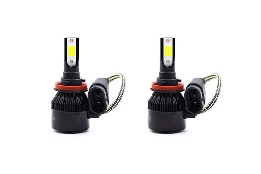 Par Lâmpada Super Led H8 H9 H11 H16-2 6000K 12V 37W Efeito Xênon CODE.