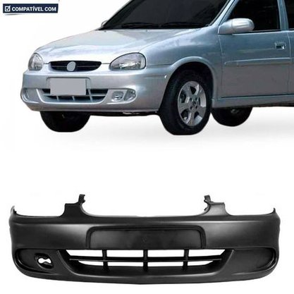Parachoque Dianteiro Corsa Sedan Pickup Wagon 2000 a 2002 Preto Liso