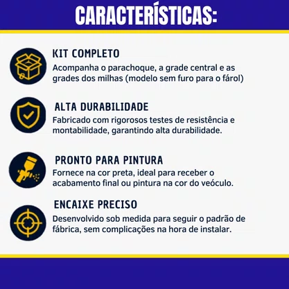 Parachoque Dianteiro Gol/Voyage G5 Liso Com Grades Fixas Completo
