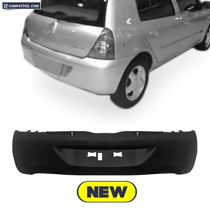 Parachoque Traseiro Clio 2006 a 2016 Preto Liso