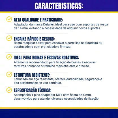 Parafuso Adaptador Para Furadeira M14