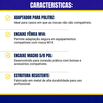 Parafuso Adaptador Politriz Boina 5/8