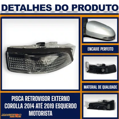 Pisca Retrovisor Externo Corolla 2014 Até 2019 Lado Direito Passageiro FITAM