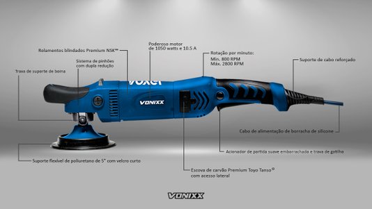 Politriz Rotativa 5" 15mm 220v Voxer VONIXX