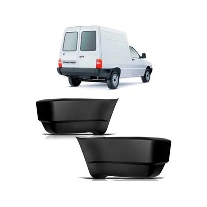 Ponteira Parachoque Traseira Fiorino 1987 a 1995 Preto Direita
