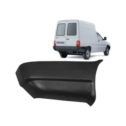 Ponteira Parachoque Traseira Fiorino 1996 a 2005 Preto Esquerdo