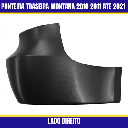 Ponteira Parachoque Traseira  Montana 2010 a 2021 Traseiro Preto Liso Direita