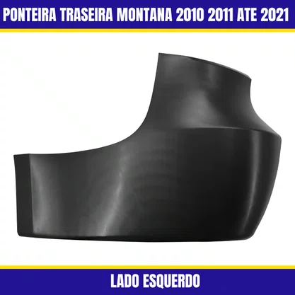 Ponteira Parachoque Traseiro  Montana 2010 a 2021 Traseiro Preto Liso Esquerdo