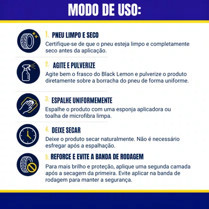Pretinho De Pneu Black Lemon 500ML