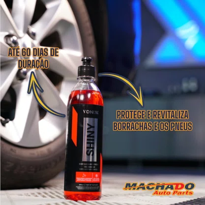 Pretinho Para Pneus Shiny Renova Protege e Da Brilho Intenso e Duradouro 500ml VONIXX