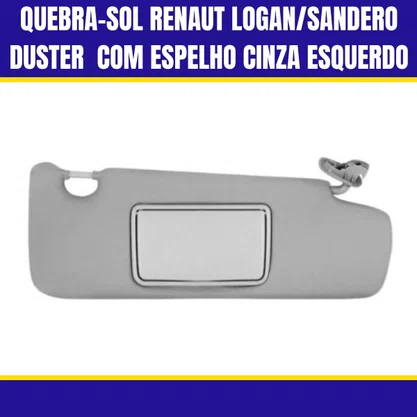 Quebra-Sol Renaut Logan/Sandeiro 2008 a 2020 Duster 2012 a 2020 C/Espelho Cinza Eesquerdo