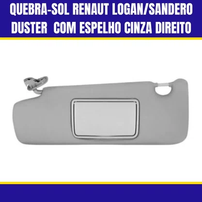 Quebra-Sol Renaut Logan/Sandero 2008 a 2020 Duster 2012 a 2020 Com Espelho Cinza Direito
