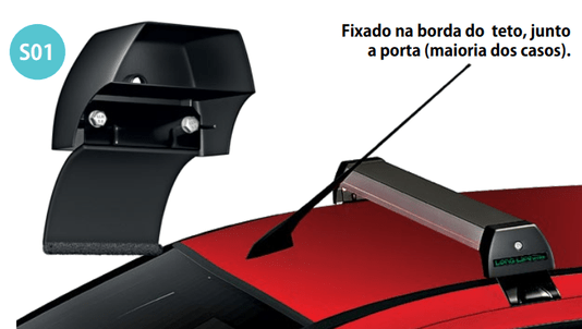 Rack de teto Clio Hatch e Sedan 2000 a 2016 e Symbol 2009 a 2013 4 portas Sport Preto LONG LIFE 