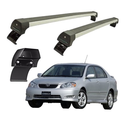 Rack de Teto Corolla 2003 a 2008 Sport Prata LONG LIFE 