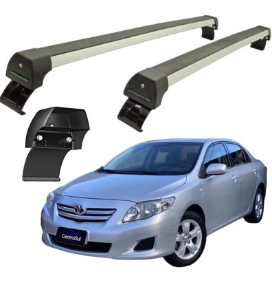 Rack de Teto Corolla 2009 a 2014 Sport Prata  LONG LIFE
