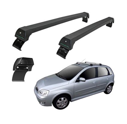Rack de Teto Corsa Hatch e Sedan 2004 a 2012 4 Portas Sport Preto LONG LIFE 