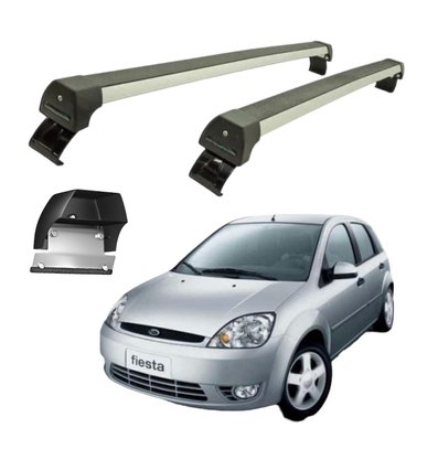 Rack de Teto Fiesta Hatch e Sedan 2003 a 2014 Sports Prata  LONG LIFE