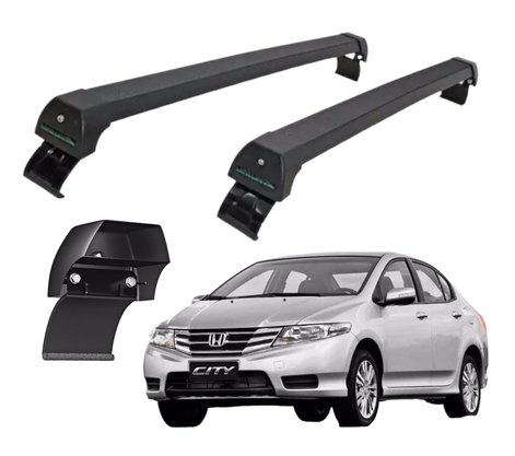 Rack de Teto Honda City 2009 a 2014 Sports Preto  LONG LIFE 
