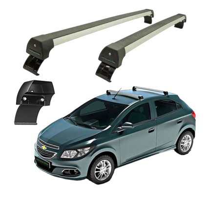 Rack de Teto Onix Prisma 2013 a 2019 ou Joy 2020 Prata Sports LONG LIFE 
