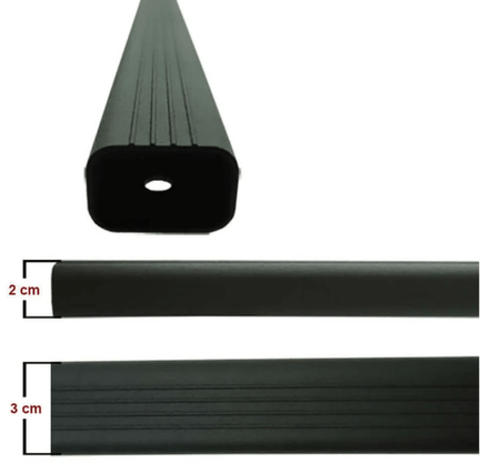 Rack de Teto Travessa Bagageiro Cross Preto Para Carros Com Longarina LONG LIFE