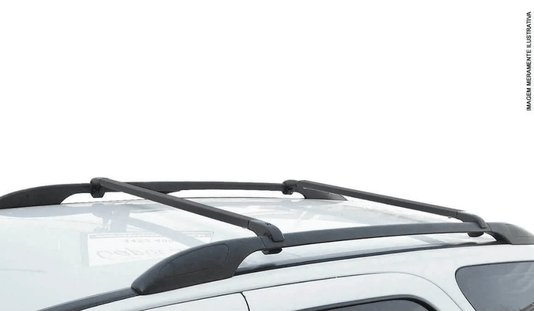 Rack de Teto Travessa Bagageiro Cross Preto Para Carros Com Longarina LONG LIFE