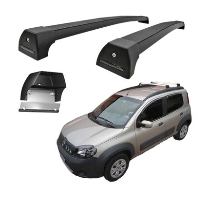 Rack de Teto Uno Novo Way 2011 a 2020 4 Portas Sports Preto LONG LIFE 