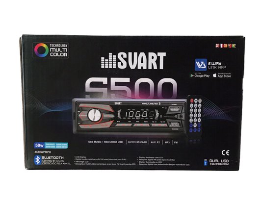 Radio Svart S500 Bluetooth/Usb/Auxp2/Mp3/Fm/ Micro Sd/ Com Controle SVART