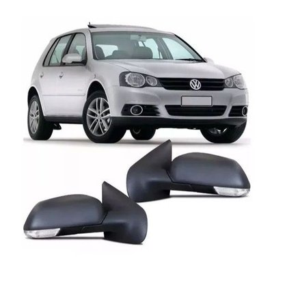 Retrovisor Externo Golf 2008 a 2012 Preto Regulagem Elétrico com Pisca Lado Direito Caroneiro METAGAL