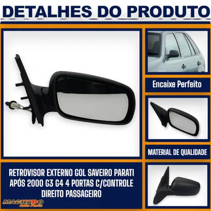 Retrovisor Ext Gol Saveiro Parati 00/14 G3 G4 4P CC Esquerdo