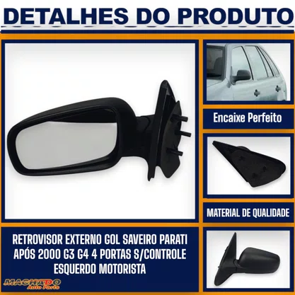 Retrovisor Ext Gol Saveiro Parati 00/14 G3 G4 4P SC Esquerdo