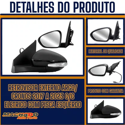 Retrovisor Externo Argo/Cronos 2017 A 2023 C/C Eletrico Com Pisca Esquerdo