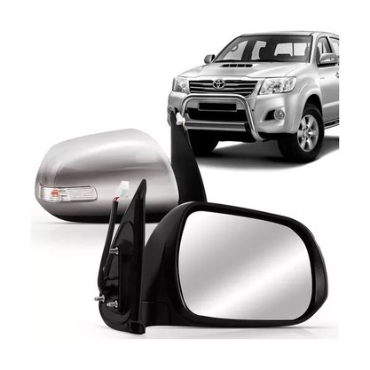 Retrovisor Externo Hilux 2012 a 2015 Cromado Regulagem Elétrico Com Pisca Lado Direito Caroneiro