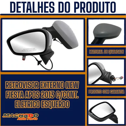 Retrovisor Externo New Fiesta Apos 2013 C/ Cont. Eletrico Esquerdo