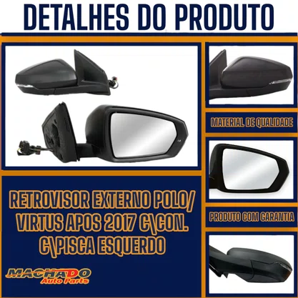 Retrovisor Externo Polo / Virtus Apos 2017 C/ Cont. Com Pisca Direito
