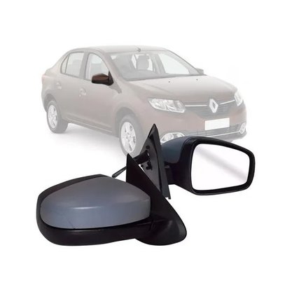 Retrovisor Externo Sandero 2015 a 2018 Logan 2014 a 2018 Com Controle Interno Manual Lado Esquerdo Motorista (Capa Removivel Com Primer) MIRROR