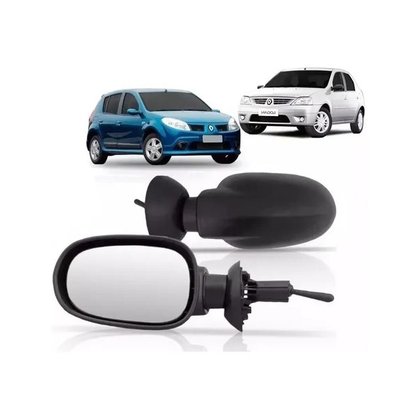 Retrovisor Sandero Logan 2007 a 2009 Com Controle Interno Manual Direito Caroneiro MIRROR