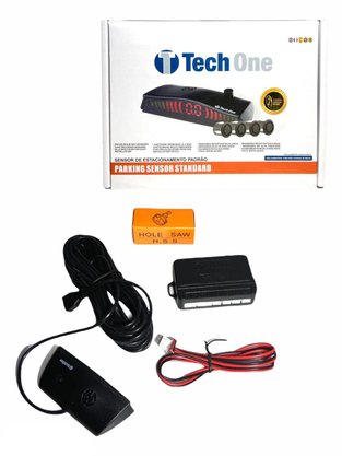 Sensor de Estacionamento 4 Pontos Branco Universal TECH ONE