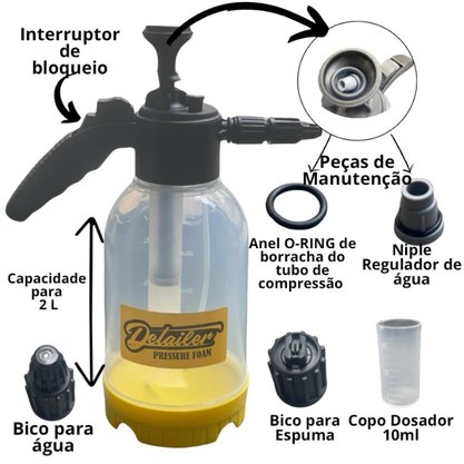 Snow Foam Manual Pressure Foam Canhao de Espuma 2 em 1 DETAILER