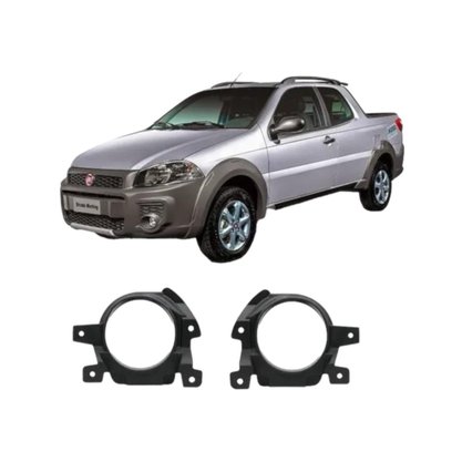 Suporte Farol Milha Auxiliar Strada Siena 2013 a 2020 Esquerdo Motorista