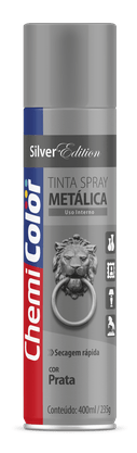 Tinta Spray Metalica Prata 400ml CHEMICOLOR