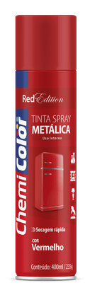Tinta Spray Metalica Vermelho 400ml CHEMICOLOR