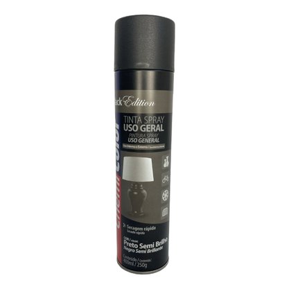 Tinta Spray Preto Semi Brilho Uso Geral 400ml CHEMICOLOR