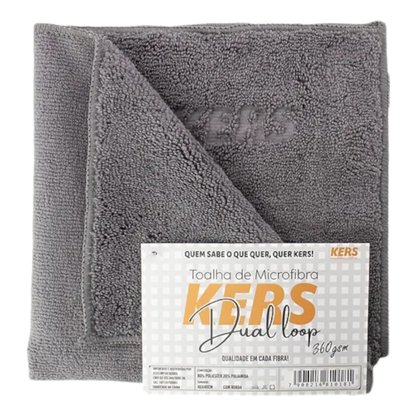 Toalha De Microfibra Dual Loop 40x40 360GSM Cinza KERS